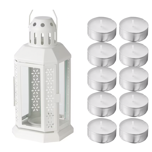 Farol Blanco + 10 velas aromaticas