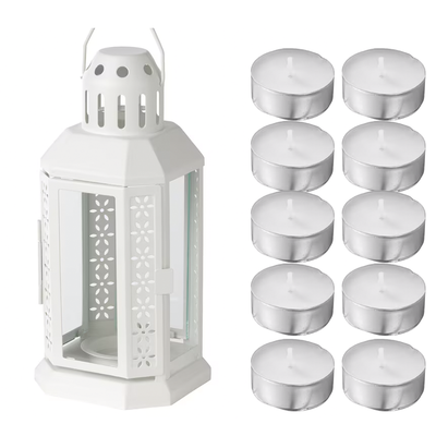 Farol Blanco + 10 velas aromaticas