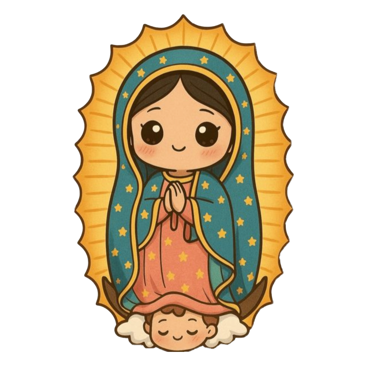 Sticker Virgen de Guadalupe | Diseño Tierno y Colorido