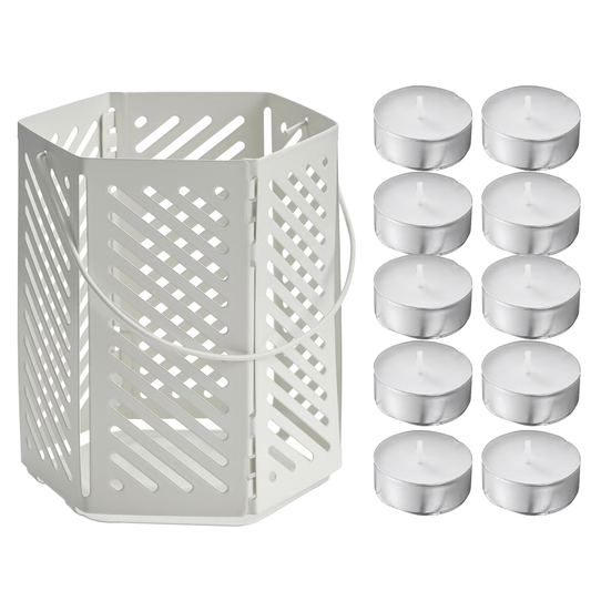Farol Blanco + Set de 10 Velas