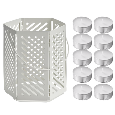 Farol Blanco + Set de 10 Velas