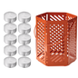 Farol Naranja + Set de 10 Velas