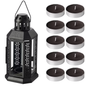 Farol Para Vela Incluye 10 Velas Aromáticas Negro