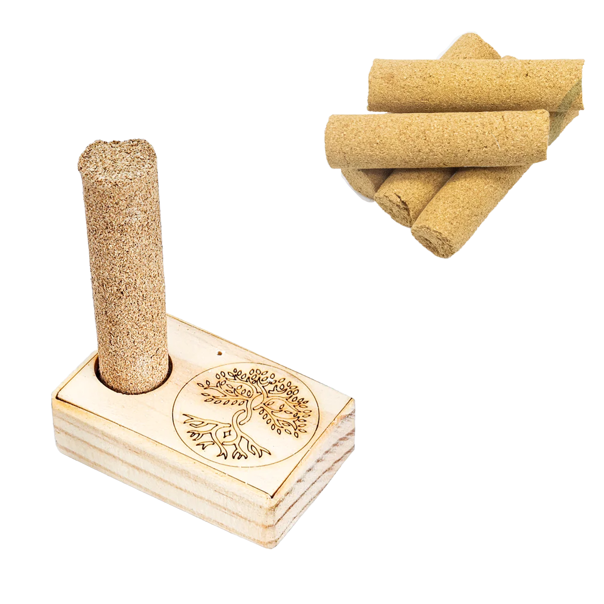 Quemador de Palo Santo + 5 Tubos de Palo Santo | Madera