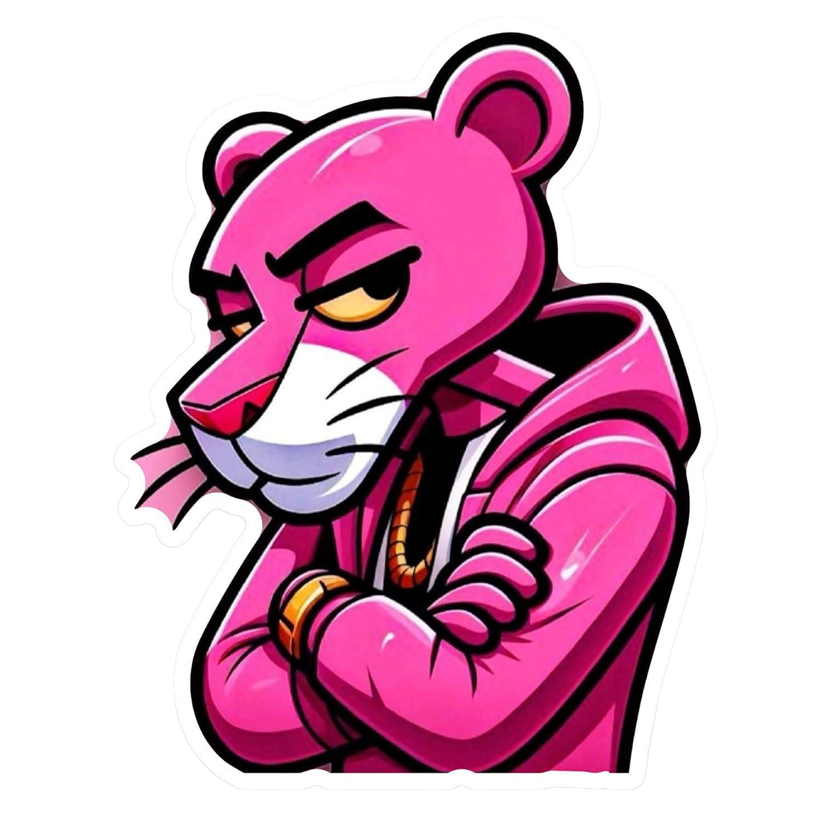 Sticker Pantera Rosa Estilo Urbano | Sticker Aesthetic