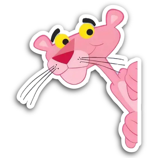Sticker Pantera Rosa Asomándose | Diseño Divertido