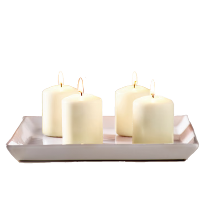 Velas Naturales sin Aroma – Set de 4 (8 cm)