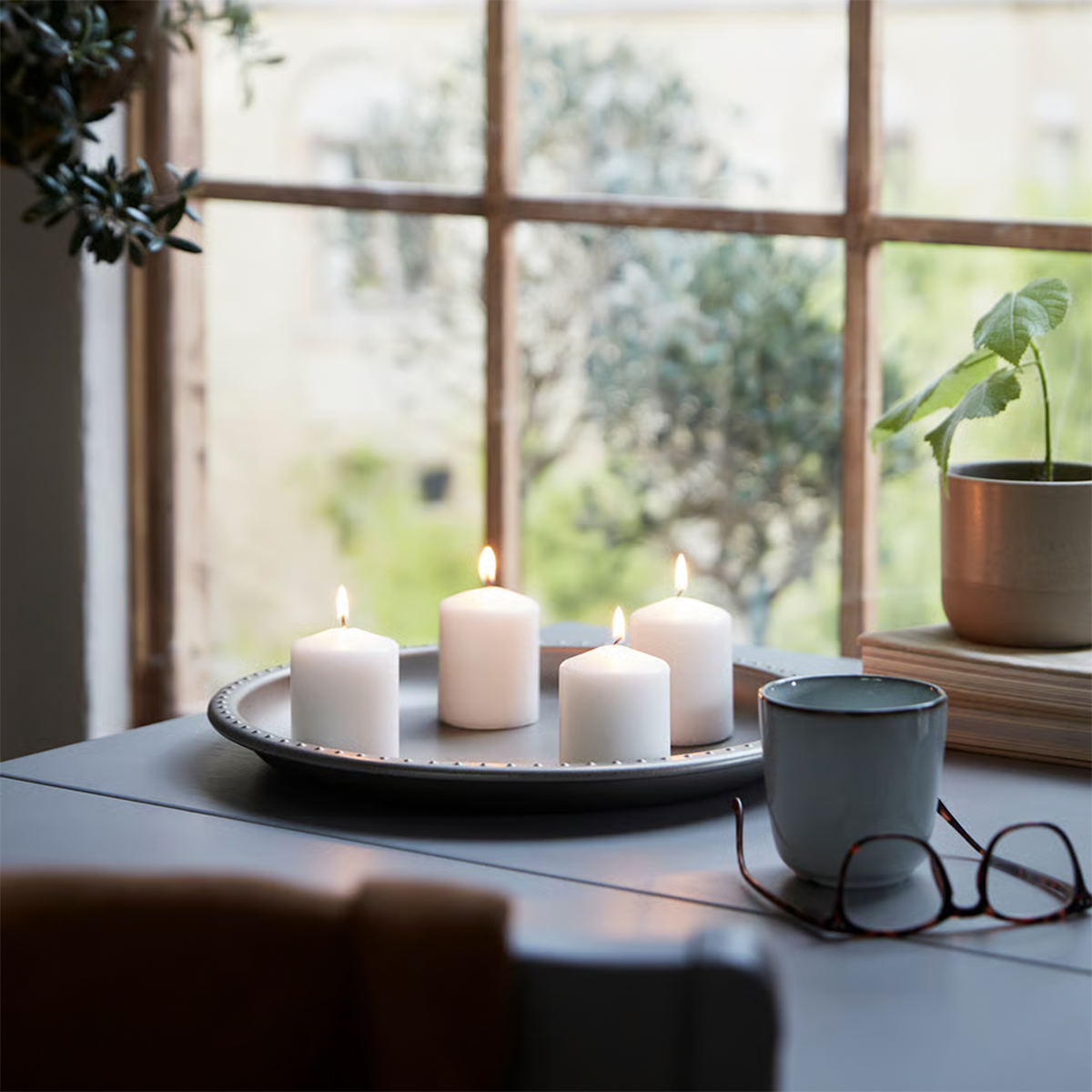 Velas Naturales sin Aroma – Set de 4 (8 cm)