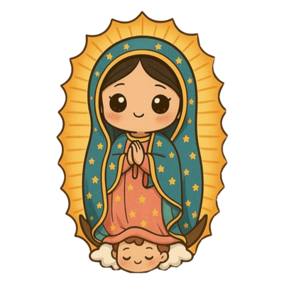 Sticker Virgen de Guadalupe | Diseño Tierno y Colorido